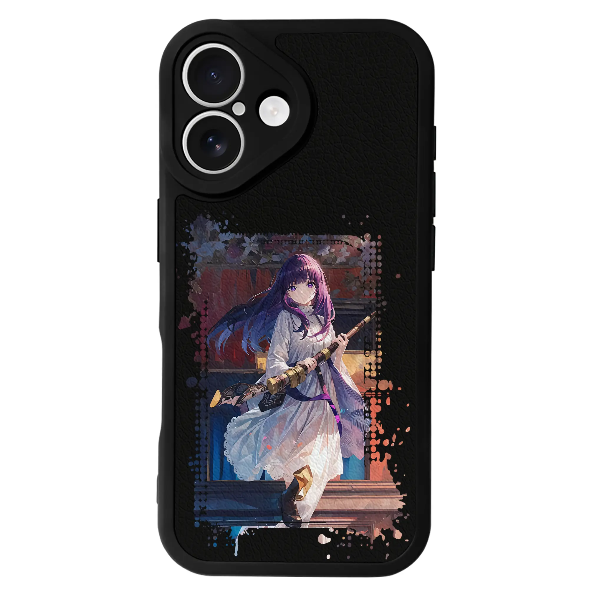 葬送のフリーレン（Frieren） グッズ,フェルン（Fern） - IPhone 16シリーズ対応 ・ シリコンスマホケース ・ レザー調 ・ 高精度フィット ・ 耐衝撃 ・ ワイヤレス充電対応 ・ 精密カット